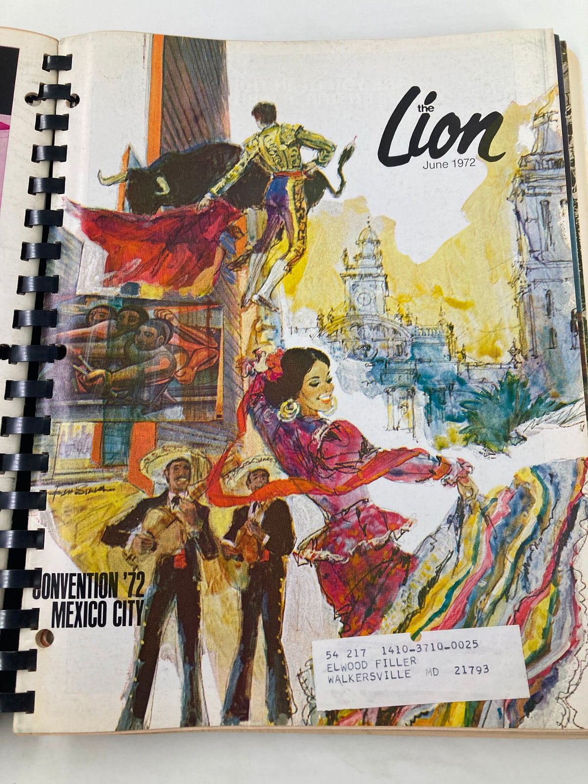 Cover of June 1972 issue of The Lion Magazine illustrating a colorful scene from Mexico City titled 'Convention '72', part of the 1972 January-December The Lion Magazine Full Year Hard Cover Compilation Issues.