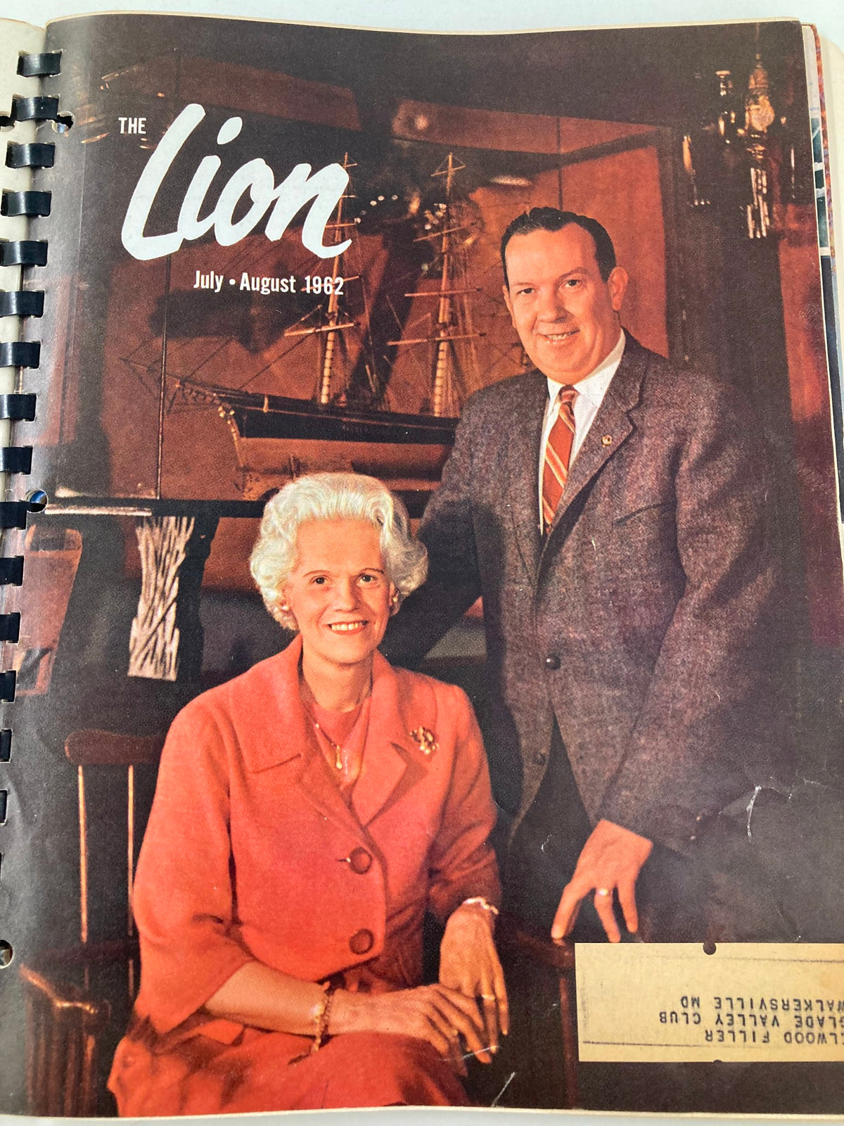 July-August 1962 cover of The Lion Magazine, showing a man and woman posing together in a cozy indoor setting, reflecting the community and warmth of the magazine's readership.