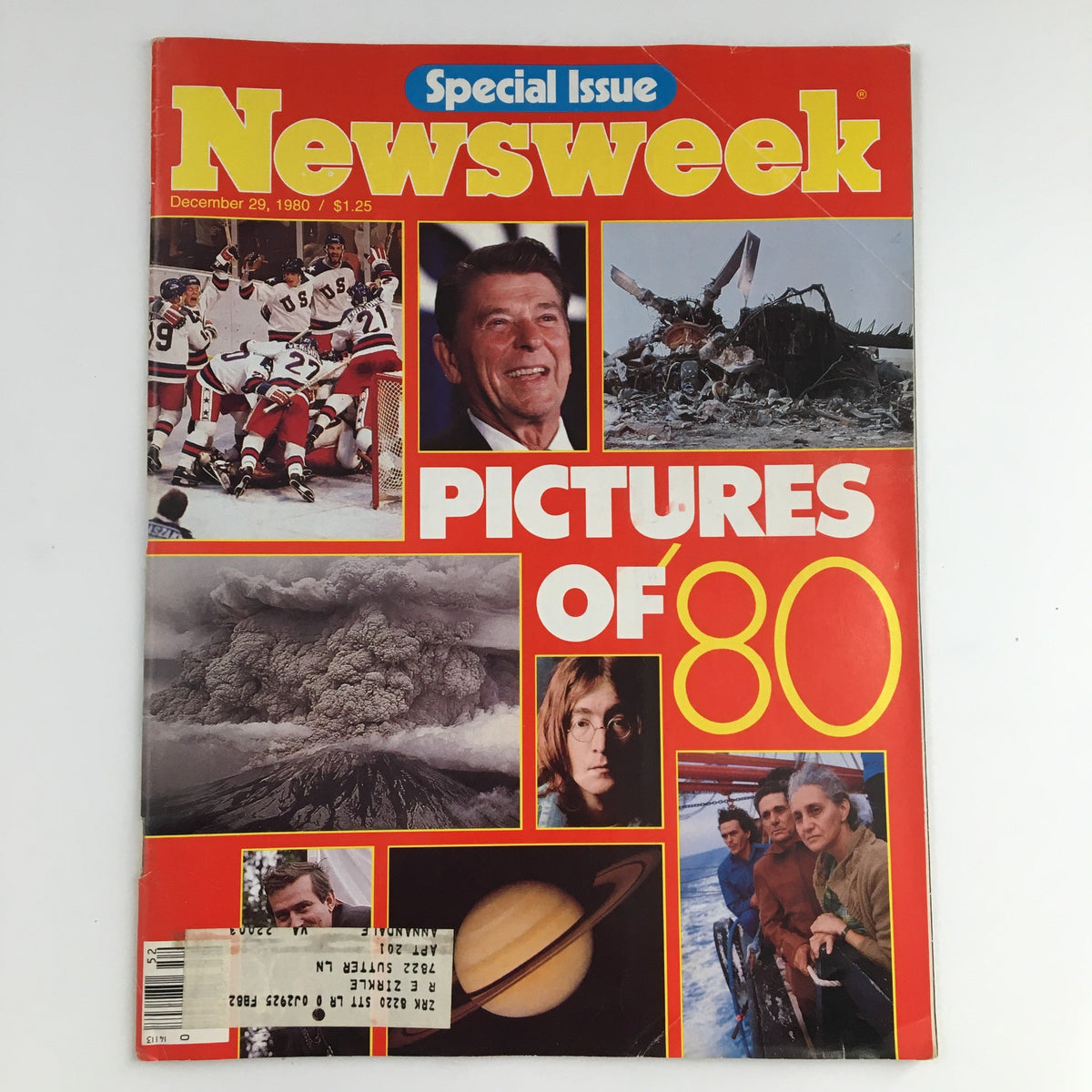 Newsweek Magazine December 29 1980 cover featuring significant events from 1980 including Ronald Reagan, sports, John Lennon, and striking imagery that captures the essence of the 1980s.