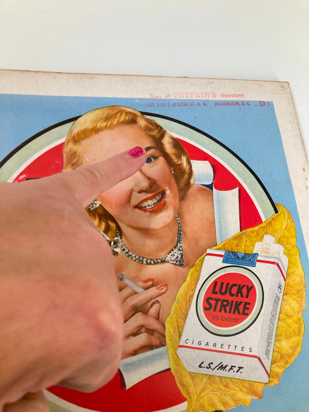 Back cover of VTG Better Homes & Gardens Magazine July 1949 displaying an advertisement for Lucky Strike cigarettes, illustrating vintage marketing of the era.