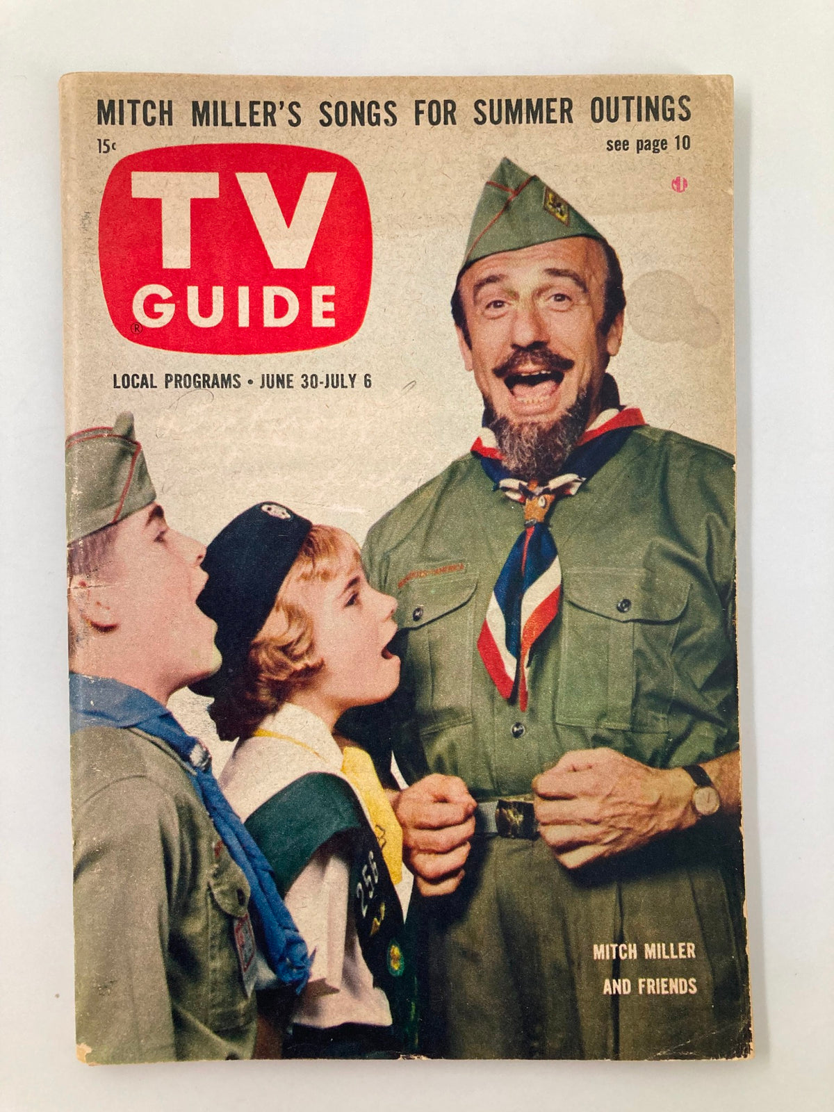 Cover of TV Guide Magazine June 30 1962 featuring Mitch Miller and young scouts, showcasing vintage television nostalgia.