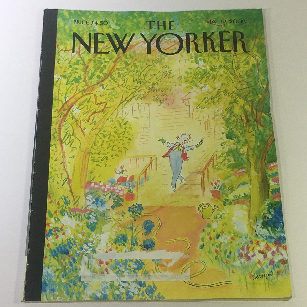 The New Yorker May 19, 2008 magazine cover illustrated by Jean-Jacques Sempé, showcasing vibrant colors and whimsical artwork, perfect for collectors.