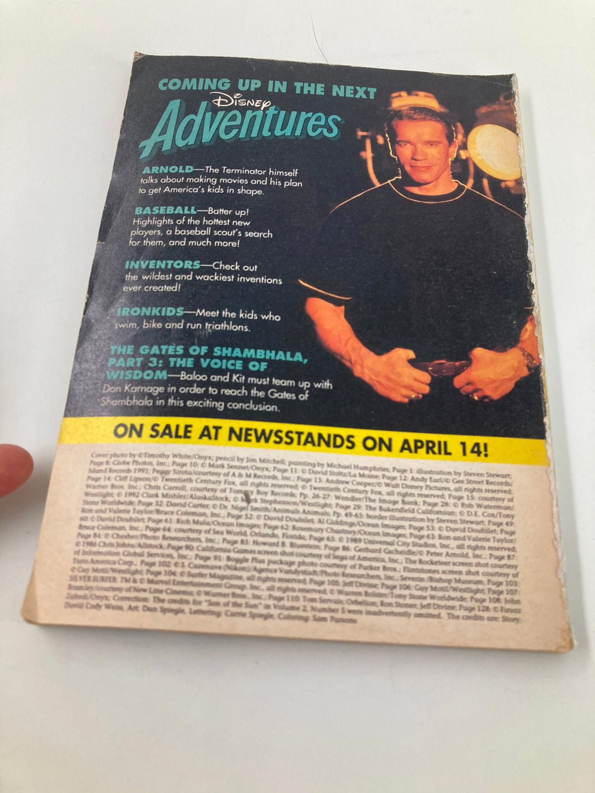 Disney Adventures Magazine April 1992 Jason Priestley & Tale Spin No Label