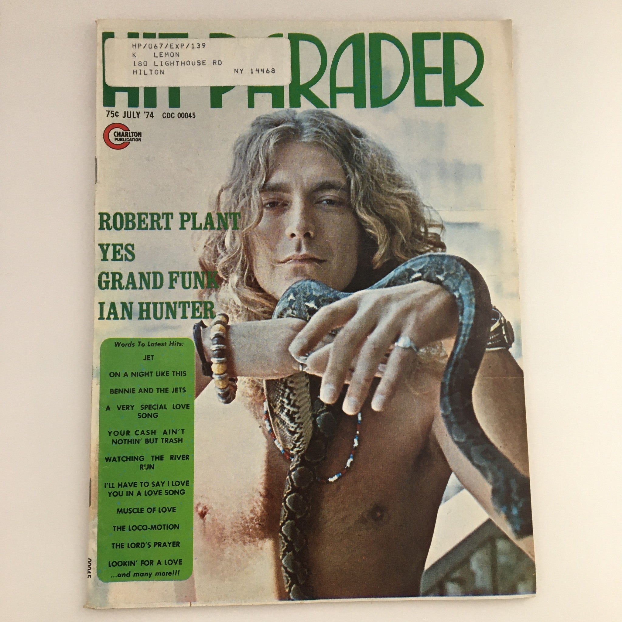 Robert Rol Hit Parader July 1974 Magazine