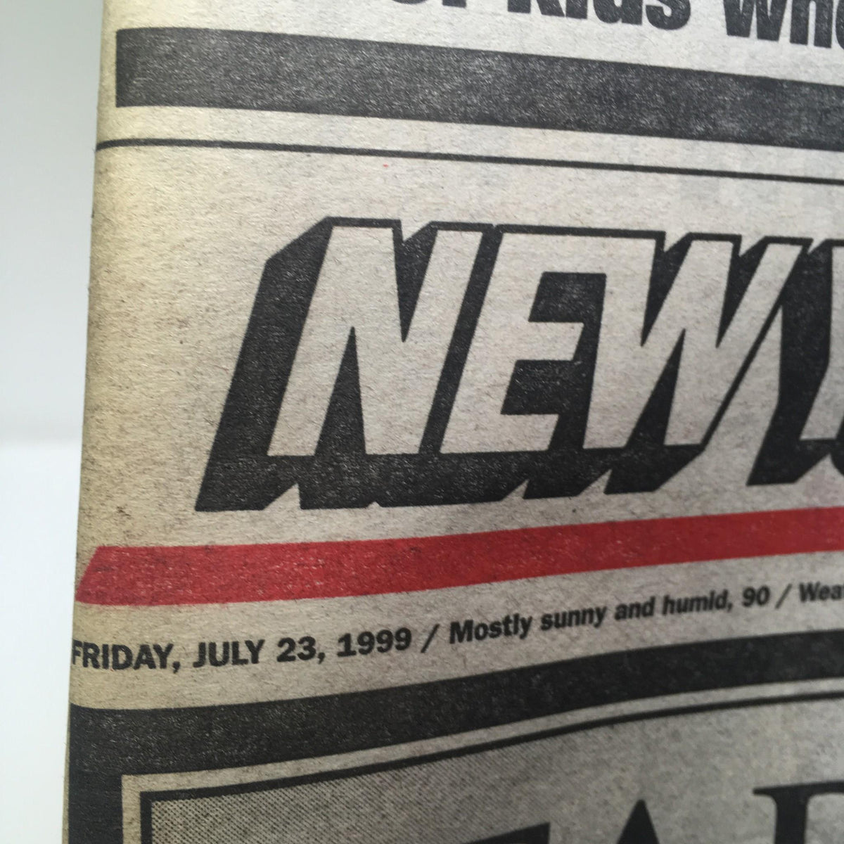 Close-up of the NY Post date section showing July 23, 1999, and highlighting the newspaper's publication details.