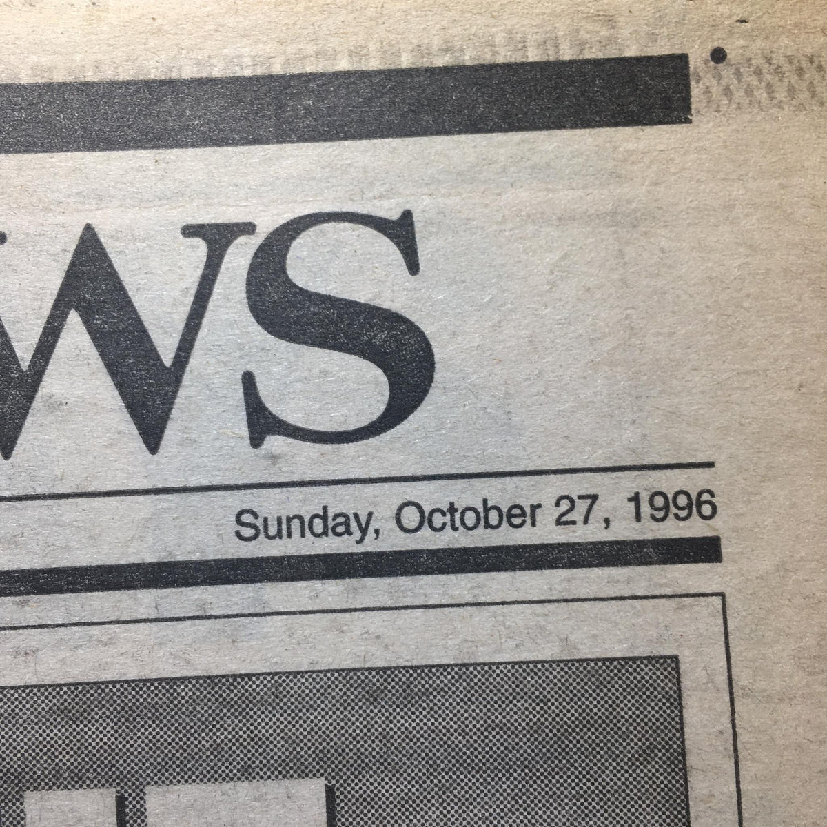 New York Daily News dated October 27, 1996, featuring the Yankees World Series coverage.