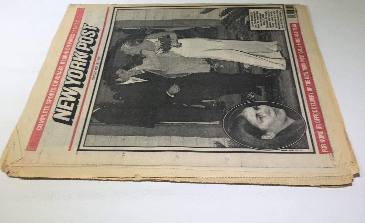 Another view of the New York Post front page from July 18, 1991, highlighting the headline 'More Tears' related to JFK Jr's wife and her sister's tragic plane crash.