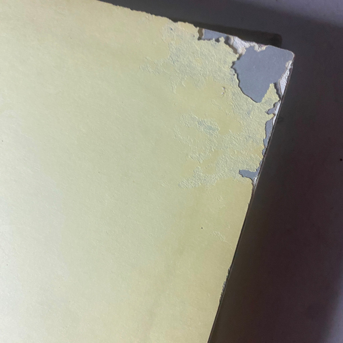 Close-up of the damaged corner of VTG 1937 Bound Life Magazine, showcasing wear and tear.