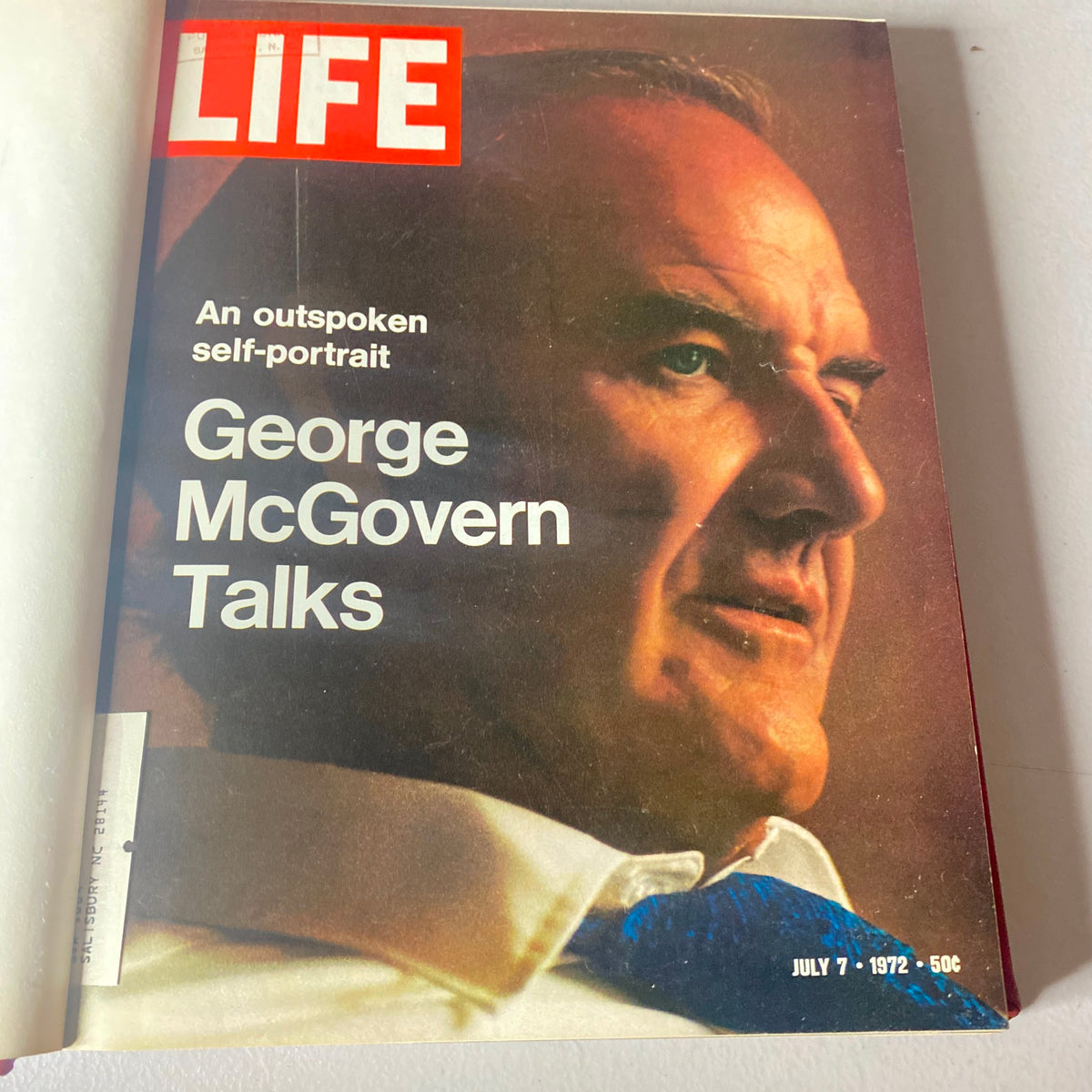 Cover of the VTG 1972 Bound Life Magazine featuring George McGovern, highlighting articles on political commentary and cultural events.