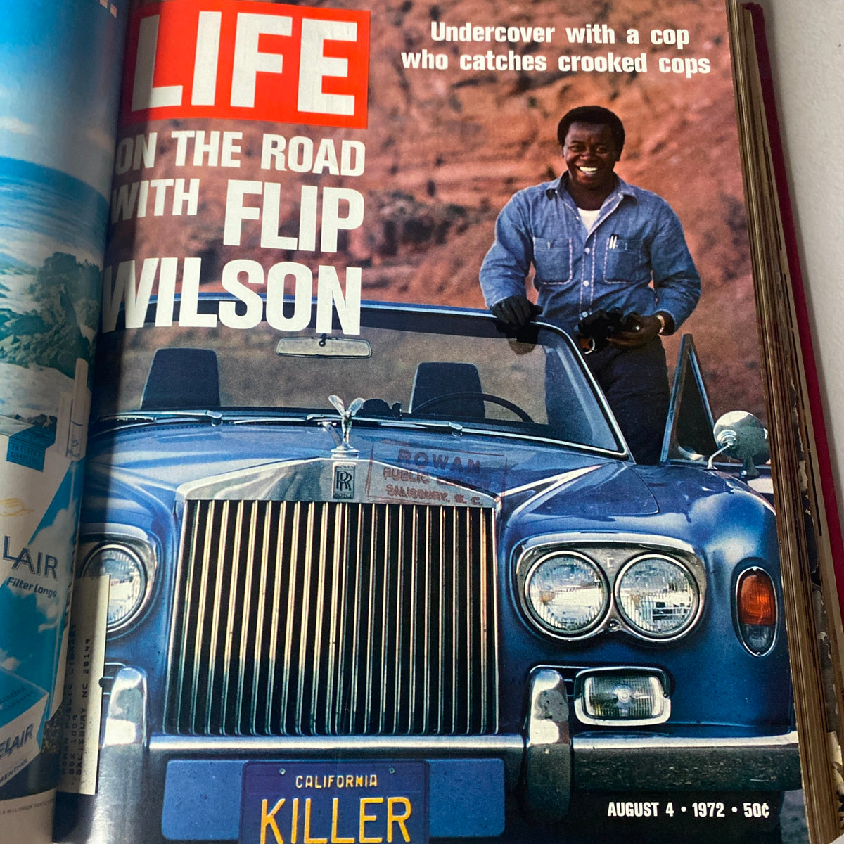 Cover of VTG 1972 Bound Life Magazine with Flip Wilson on the August 4 issue highlighting undercover police work.