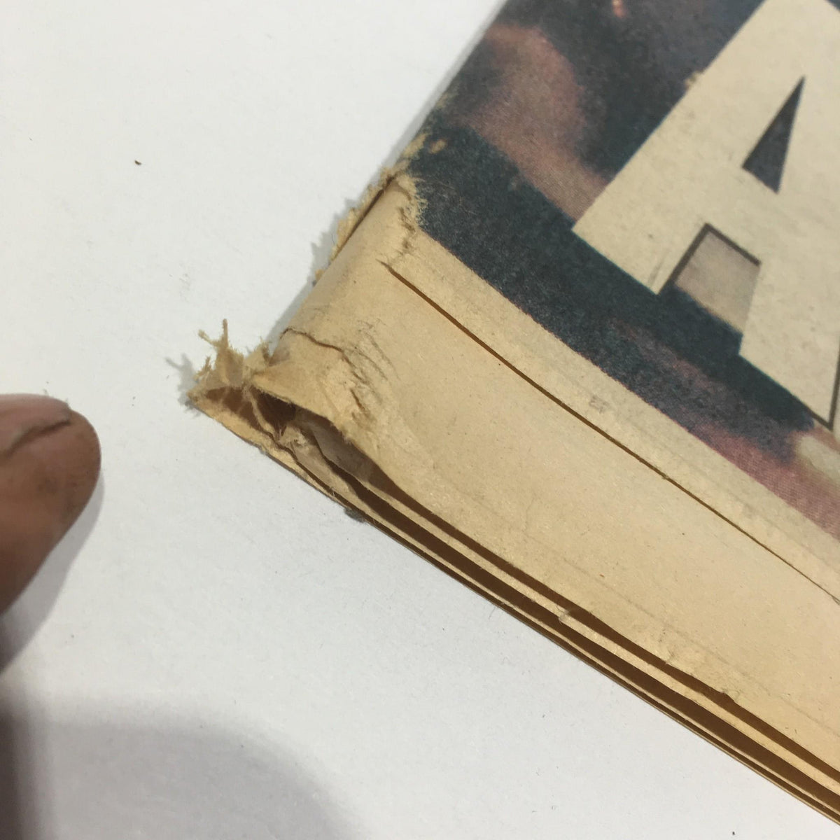 Close-up of the corner of the New York Daily News from March 16, 1991, showing wear and tear on the edges.