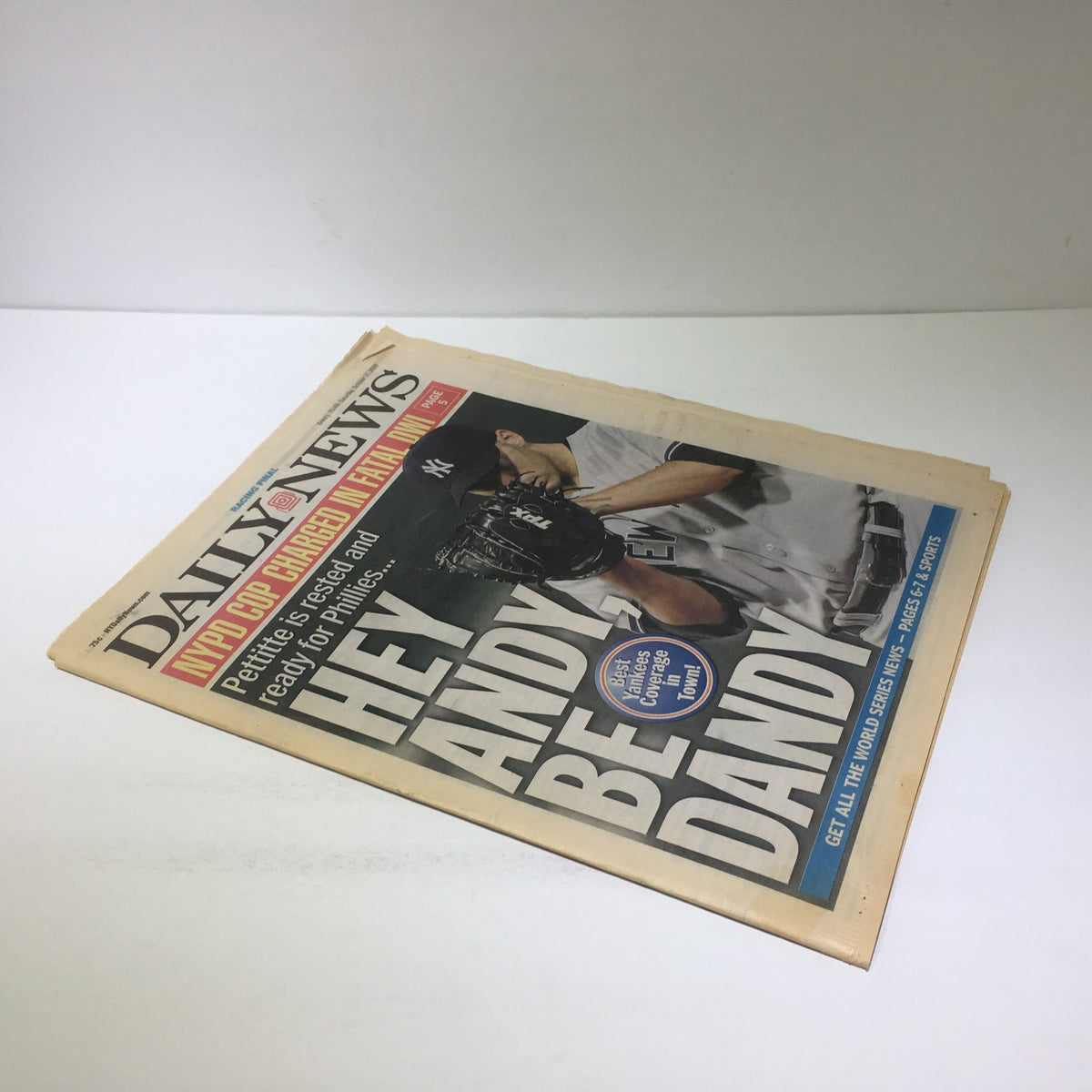 New York Daily News from Oct 31 2009 featuring the title 'Hey Andy Be Dandy', focusing on a Yankees player, symbolizing the excitement of the World Series.