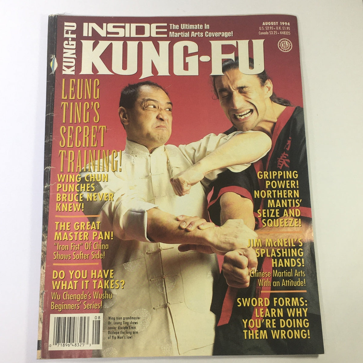 Inside Kung Fu Magazine August 1994 - Leung Ting / Wing Chun Punches Bruce Lee
