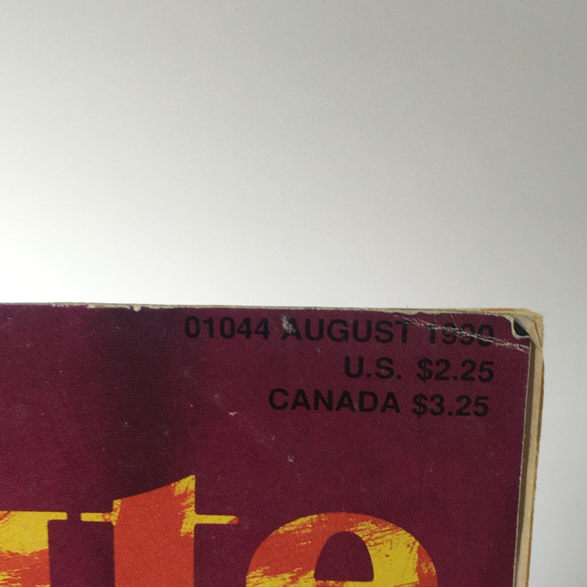 Close-up of the publication details of Karate Kung Fu Illustrated Magazine August 1990, showcasing the magazine's release date and pricing.