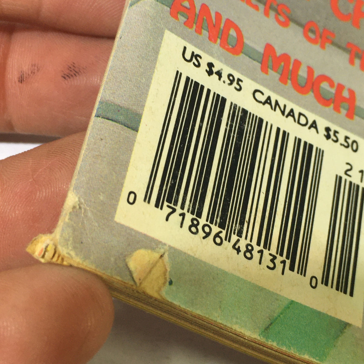 Close-up image of the back cover of the Wushu Qidong Kung Fu Magazine Spring 1992, featuring a barcode and pricing details in US and Canadian currency, displaying wear indicative of its age.