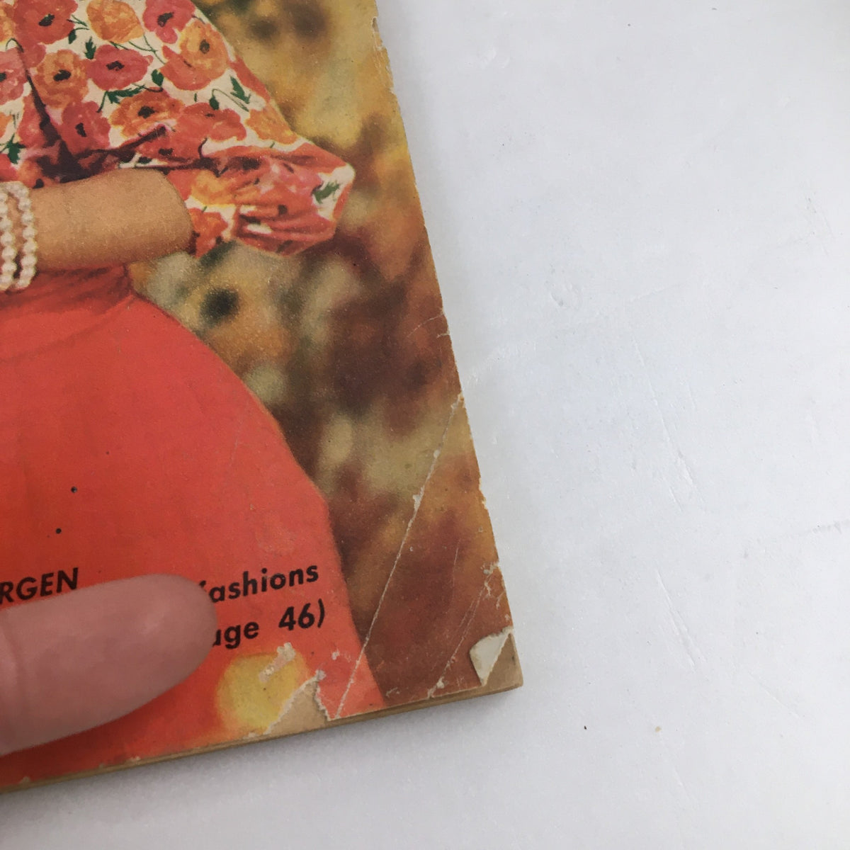 Detailed view of the Family Circle Magazine January 1958 cover showing Polly Bergen's outfit and magazine features.