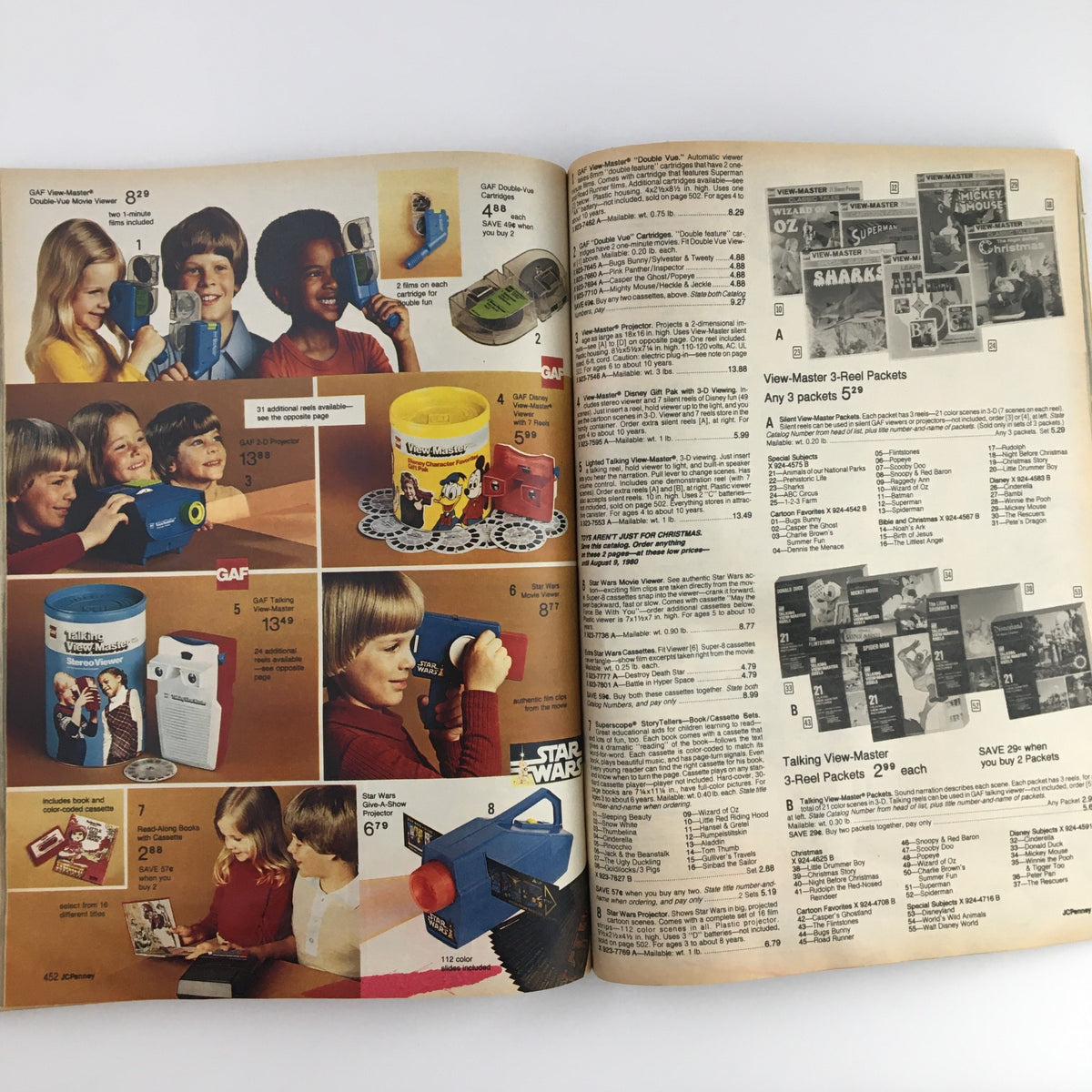 Fun toys and games spread from the 1979 JCPenney Christmas Toys Prices Catalog featuring kids enjoying View-Master and various toys.