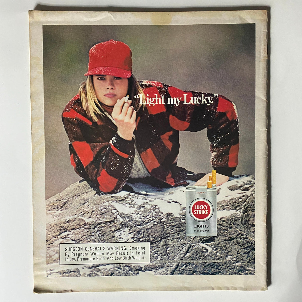 Advertisement page from VTG Spin Magazine February 1987, Vol 2 No 11 featuring a vintage Lucky Strike cigarette ad.