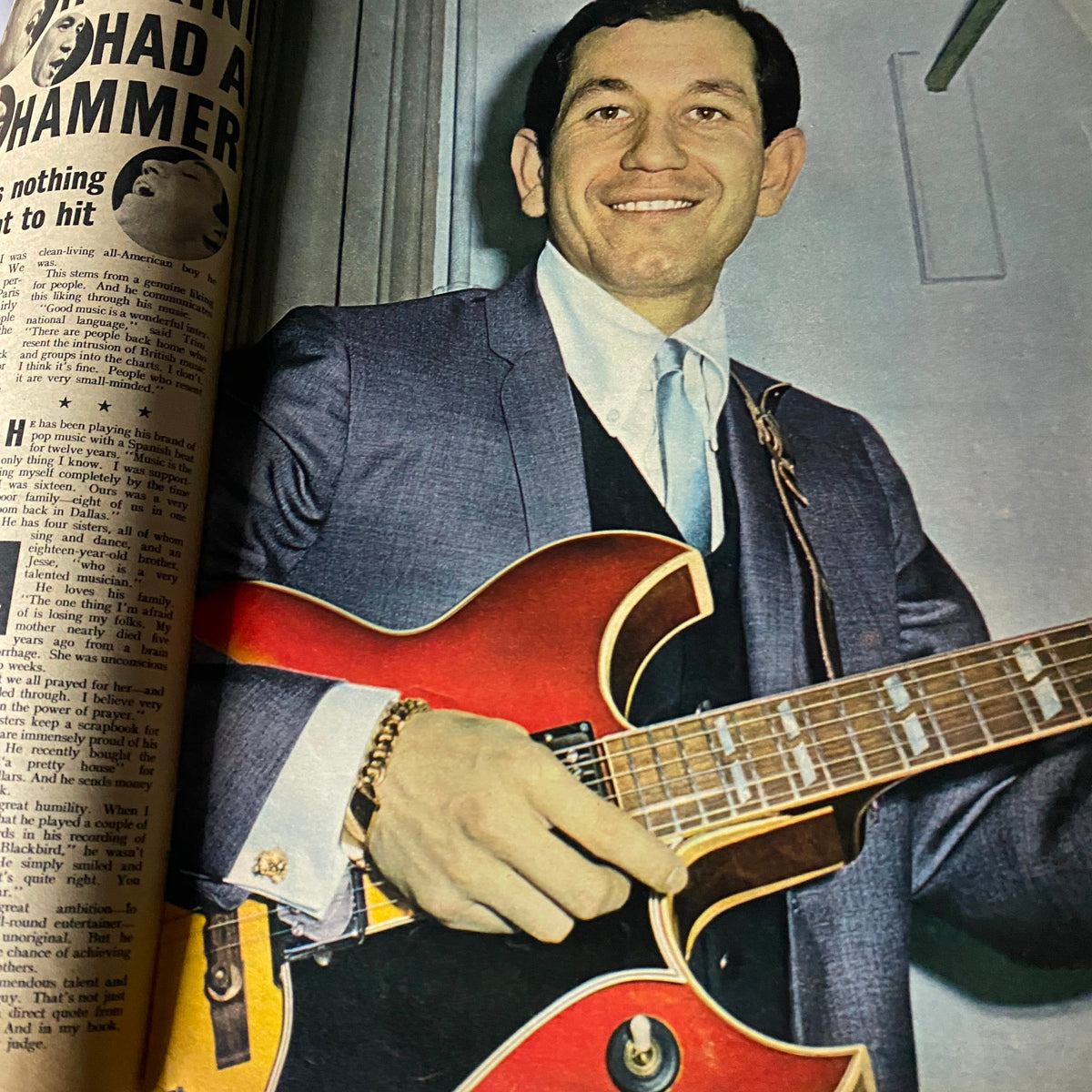 Image from the vintage Today Magazine February 29, 1964 showing a prominent musician holding a guitar, representing the rich music culture of the 1960s.