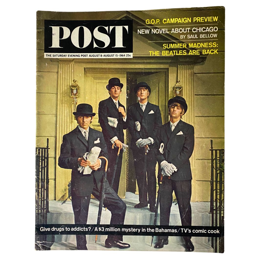 Saturday Evening Post Magazine, August 8, 1964: Featuring The Beatles on the cover.