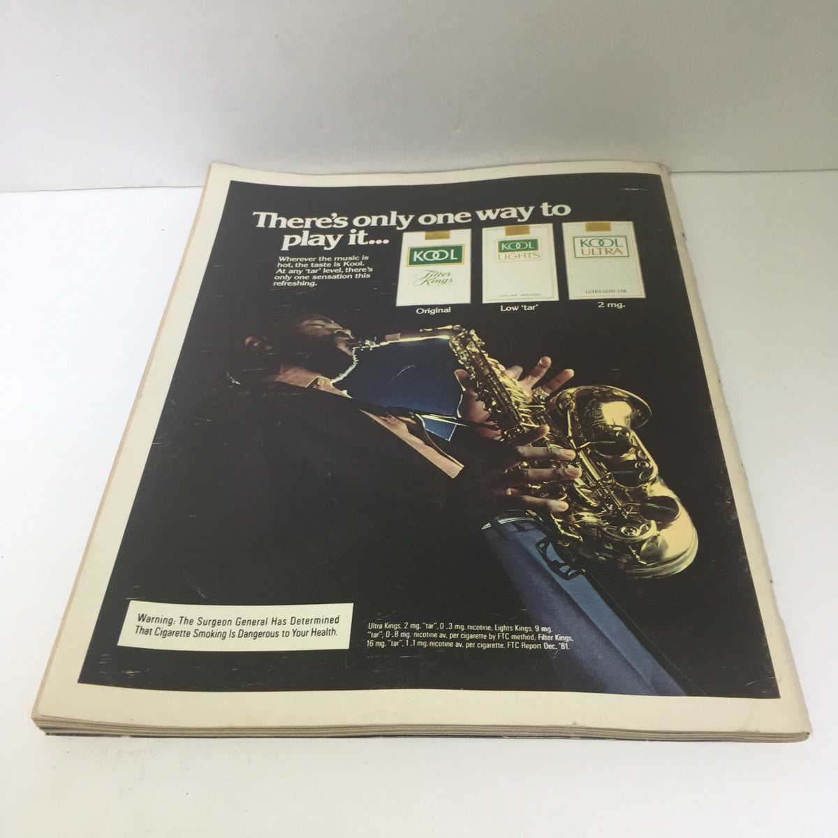 Back page advertisement of Life Magazine: Laser Medicine - Princess Di's Royal Pregnancy, May 1982, showcasing a saxophonist and cigarette promotion.