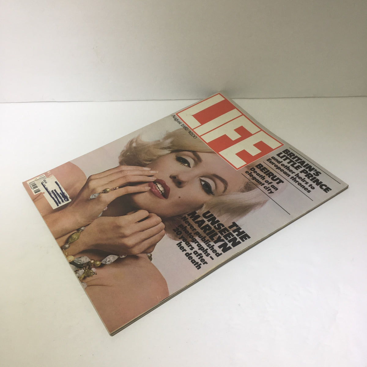 Cover of Life Magazine: The Unseen Marilyn, August 1982, featuring an iconic image of Marilyn Monroe with elegant jewelry.