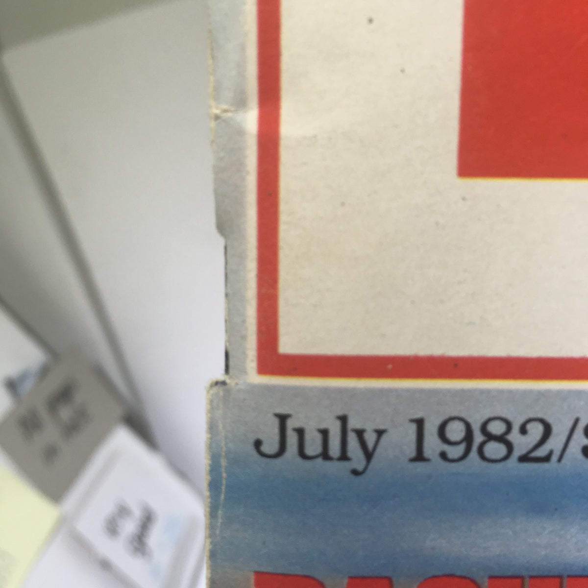 Close-up of the date on the Life Magazine cover, indicating July 1982.
