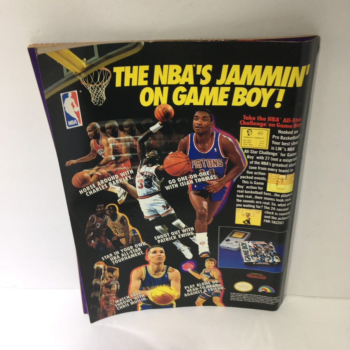 Back cover of WWF Magazine, July 1991 issue, featuring an advertisement for NBA video game with prominent imagery.
