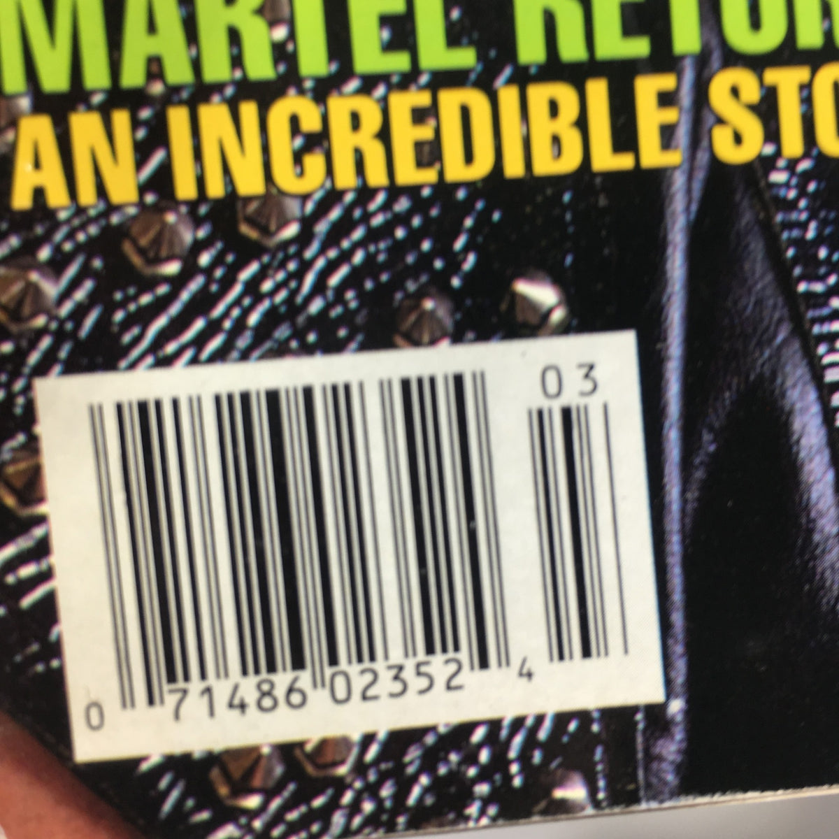 Back cover of WWF Magazine, March 1989, featuring a barcode and promotional text related to Demolition - Facing a New Future Without Manager Fuji, capturing the nostalgia of vintage wrestling magazines.