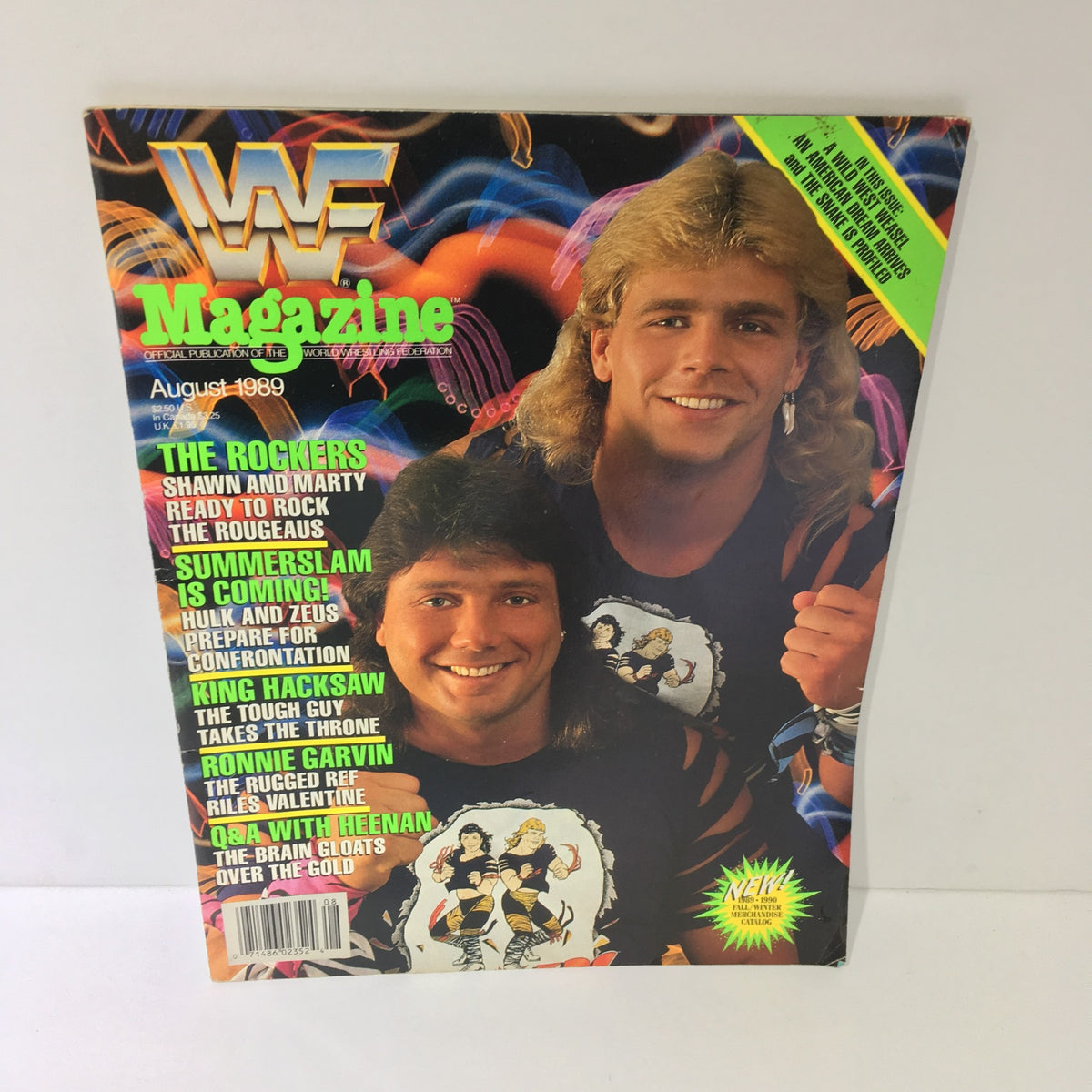 WWF Magazine: The Rockers - Summerslam is Coming! August 1989 cover featuring The Rockers duo with vibrant colorful background.