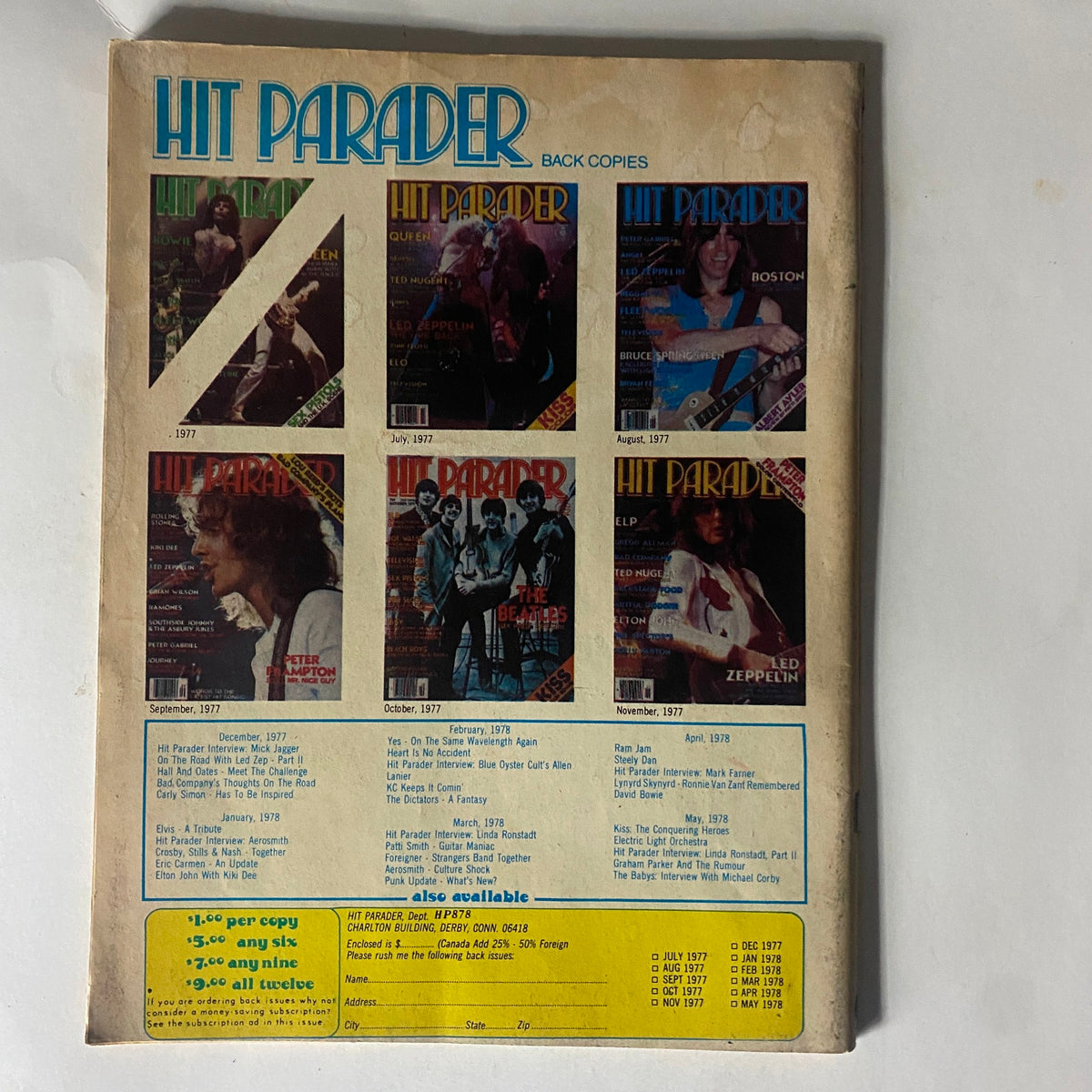 Vintage Hit Parader Magazine August 1978 No. 169 Fleetwood Mac No Label