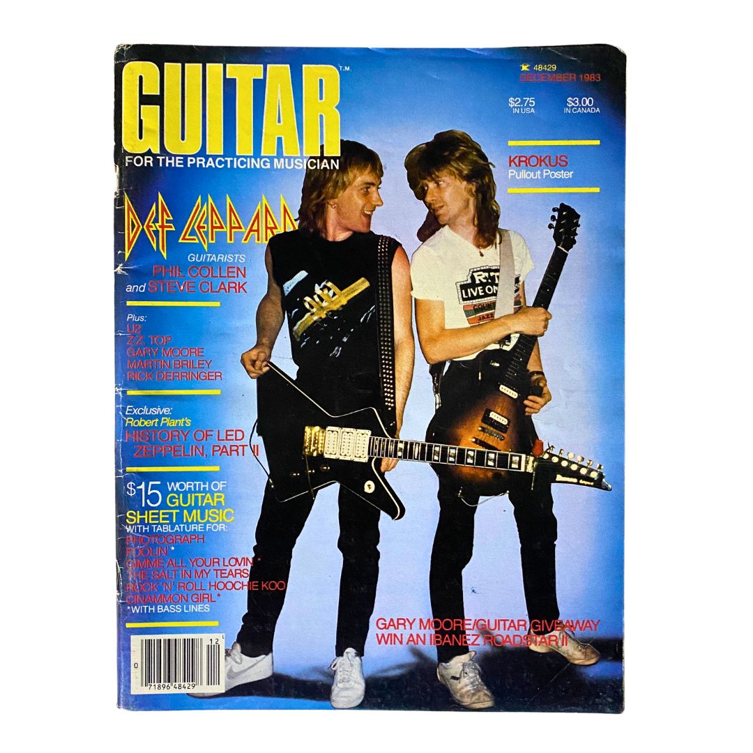 Vintage Guitar Magazine December 1983 Phil Collen and Steve Clark No Label