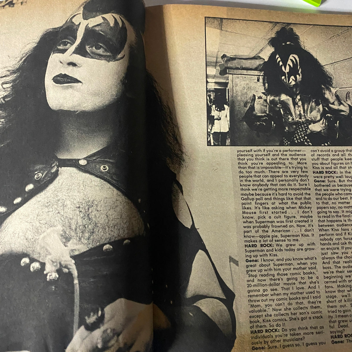 Page from VTG Hard Rock Magazine January 1979 highlighting a KISS band member, reflecting the bold style and persona of rock musicians in the late 1970s.