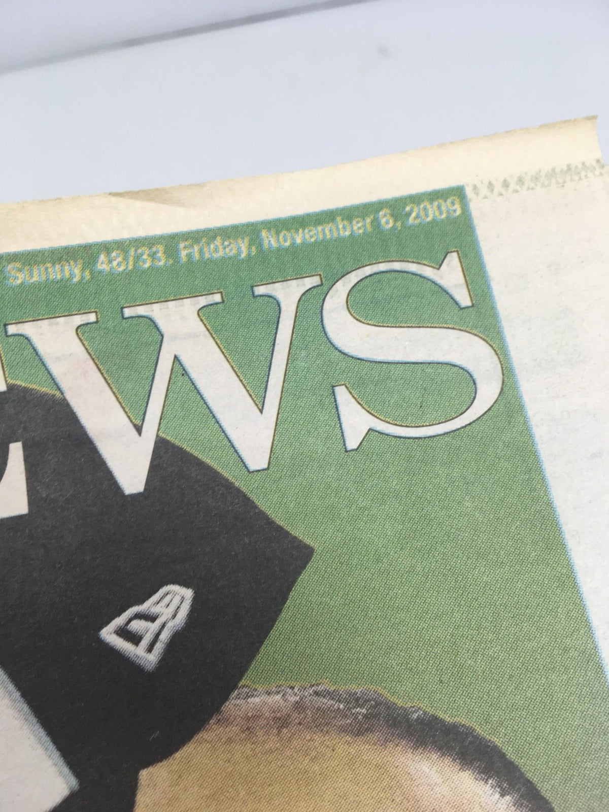 New York Daily News: Nov 6 2009, World Series Champions Celebration Special showing the date and headline on the newspaper's upper edge.