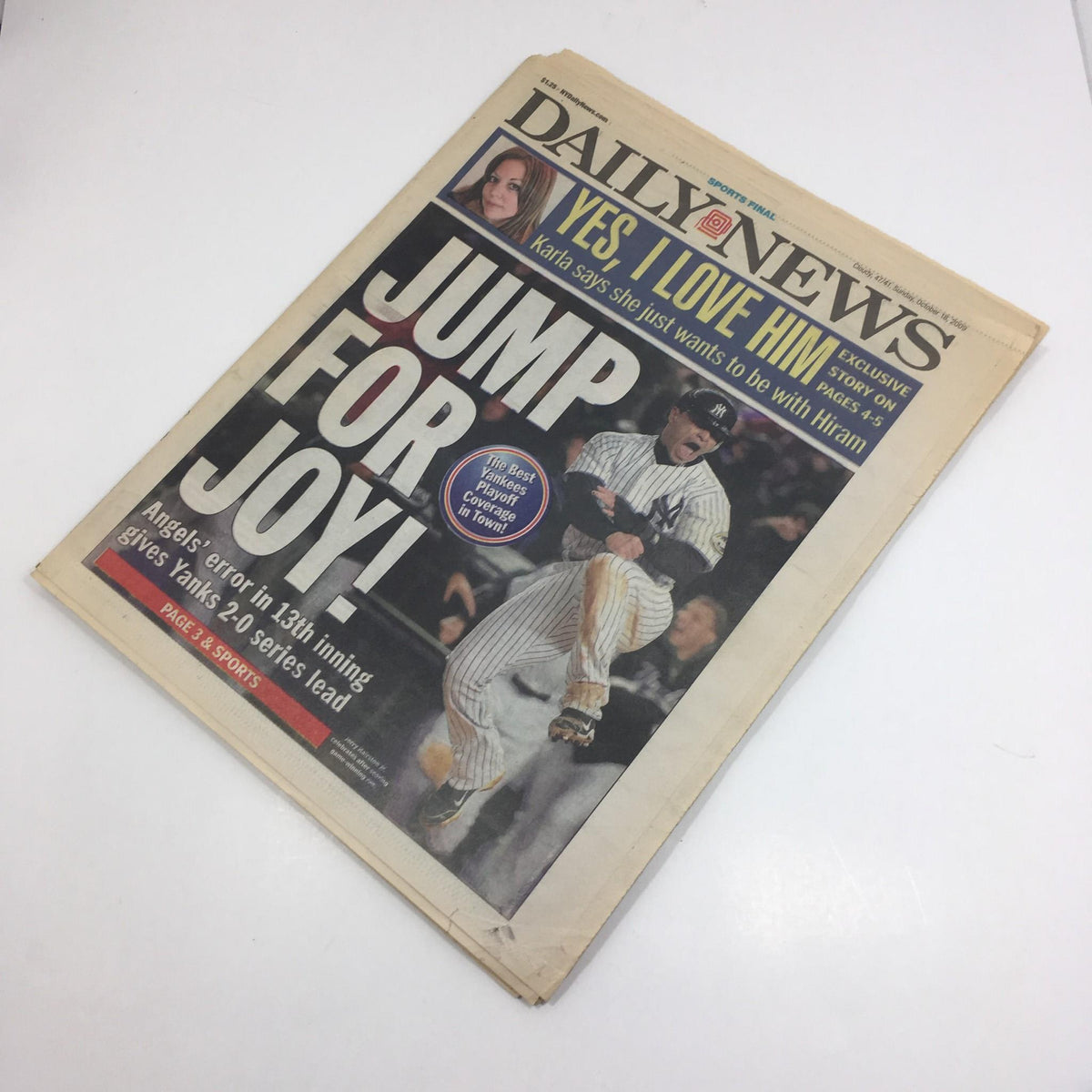 NY Daily News:10/18/09, Angel's Error in 13th Inning Gives Yanks 2-0 Series Lead