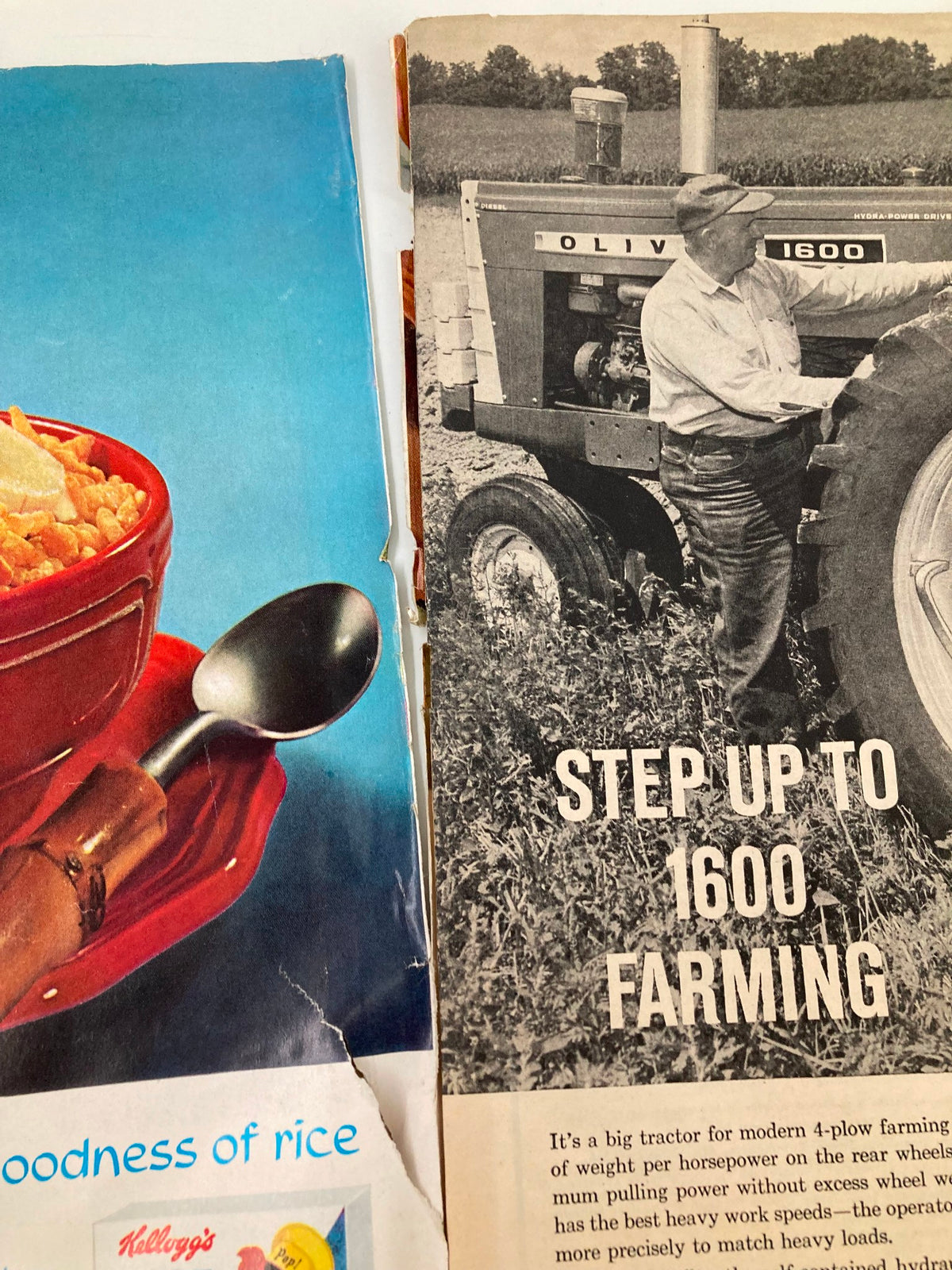 Inside page of The Progressive Farmer Magazine January 1964 displaying articles about modern farming practices and advertisements for agricultural equipment.