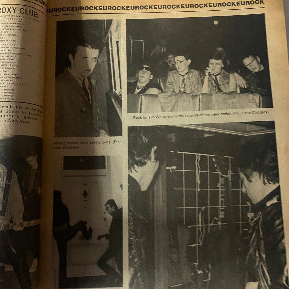 Image from the Vintage Rock Scene Magazine July 1977 depicting rock fans enjoying music and showcasing vintage fashion styles, relevant to Iggy Pop and Bruce Springsteen.