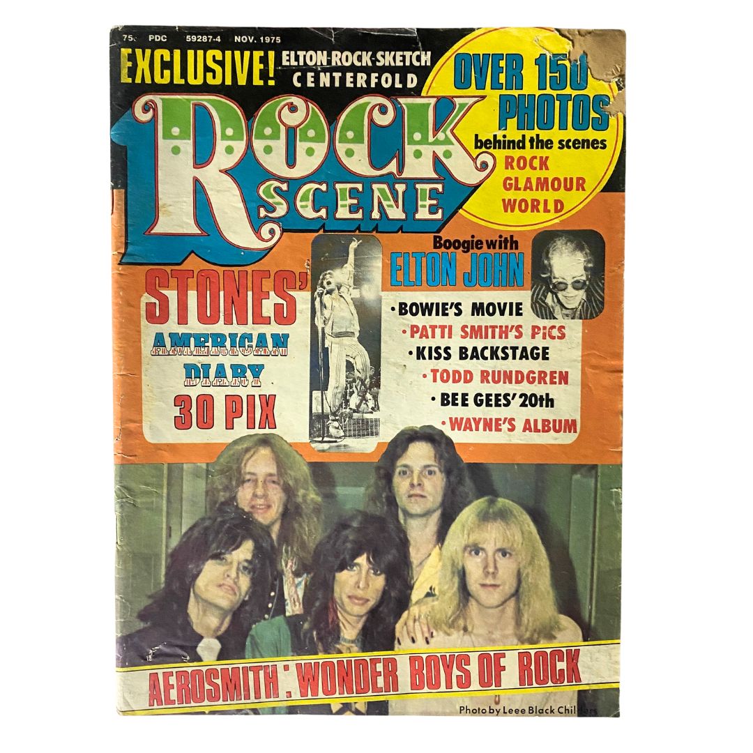 Vintage Rock Scene Magazine November 1975 Aerosmith GD Interior No Label