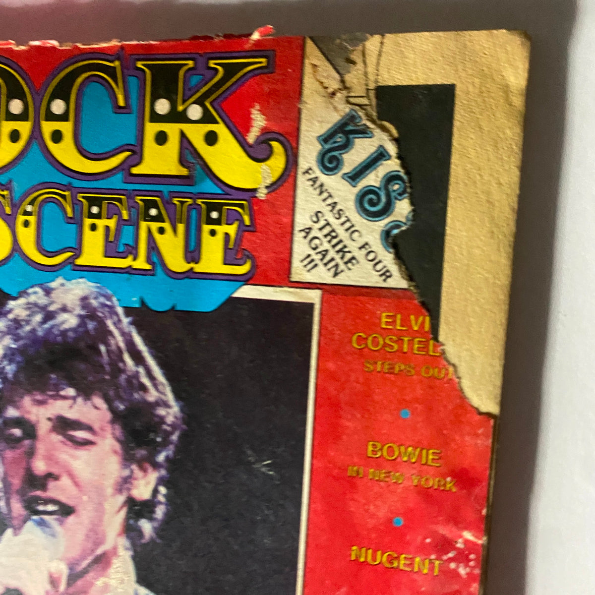 Cover of the VTG Rock Scene Magazine from October 1978 featuring Bruce Springsteen, with vibrant colors and vintage design.