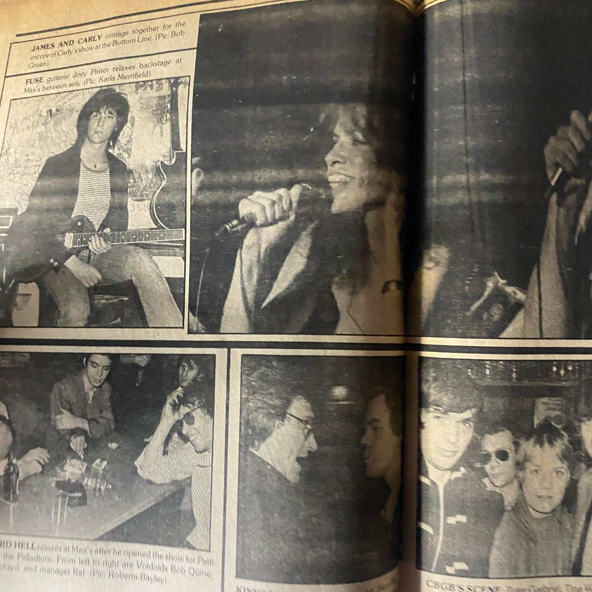 Interior pages of the October 1978 VTG Rock Scene Magazine highlighting a performance and backstage moments of musicians.