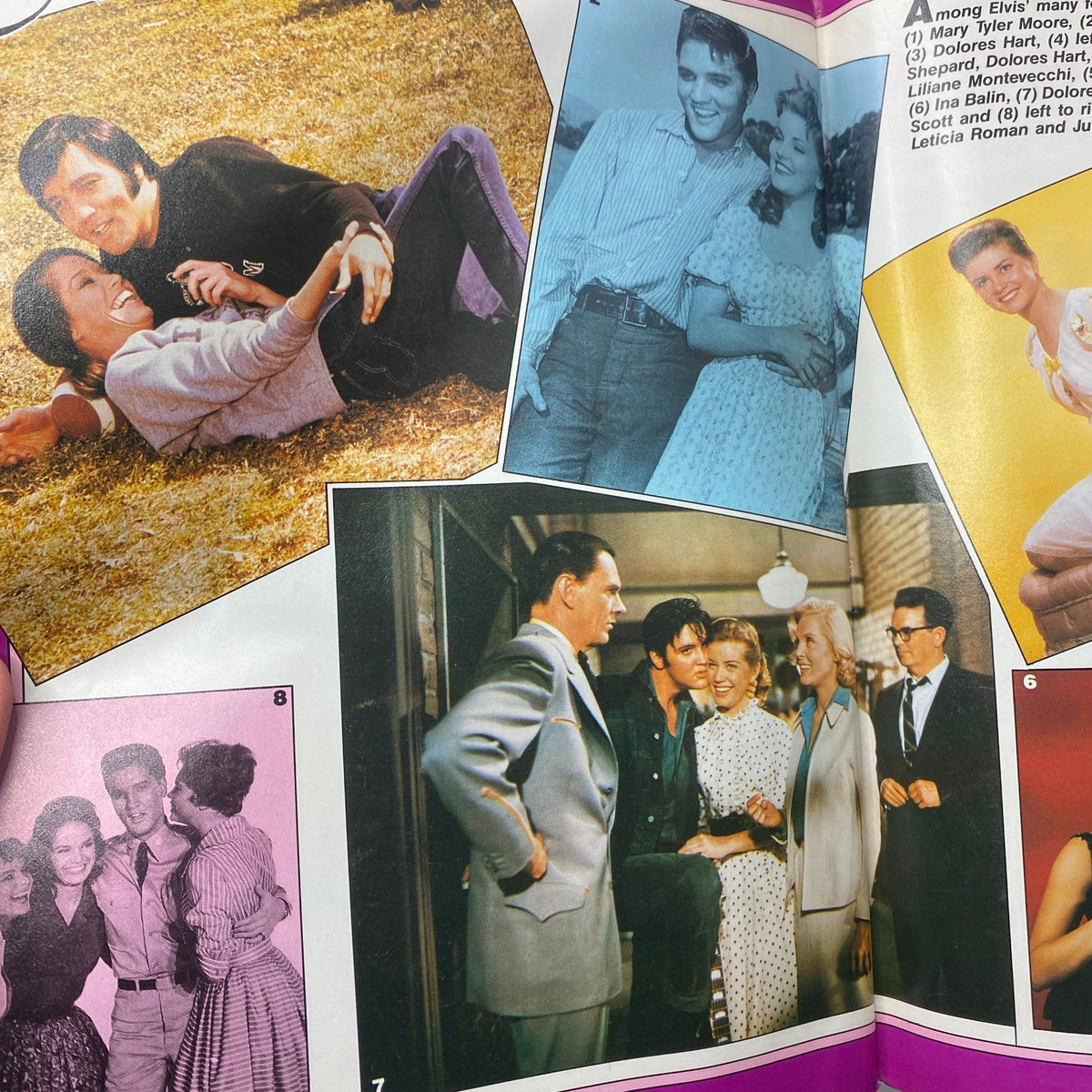 Elvis Lives On Magazine July 1992 featuring various scenes from Elvis's career, showcasing his interactions with co-stars and capturing the essence of his film legacy.