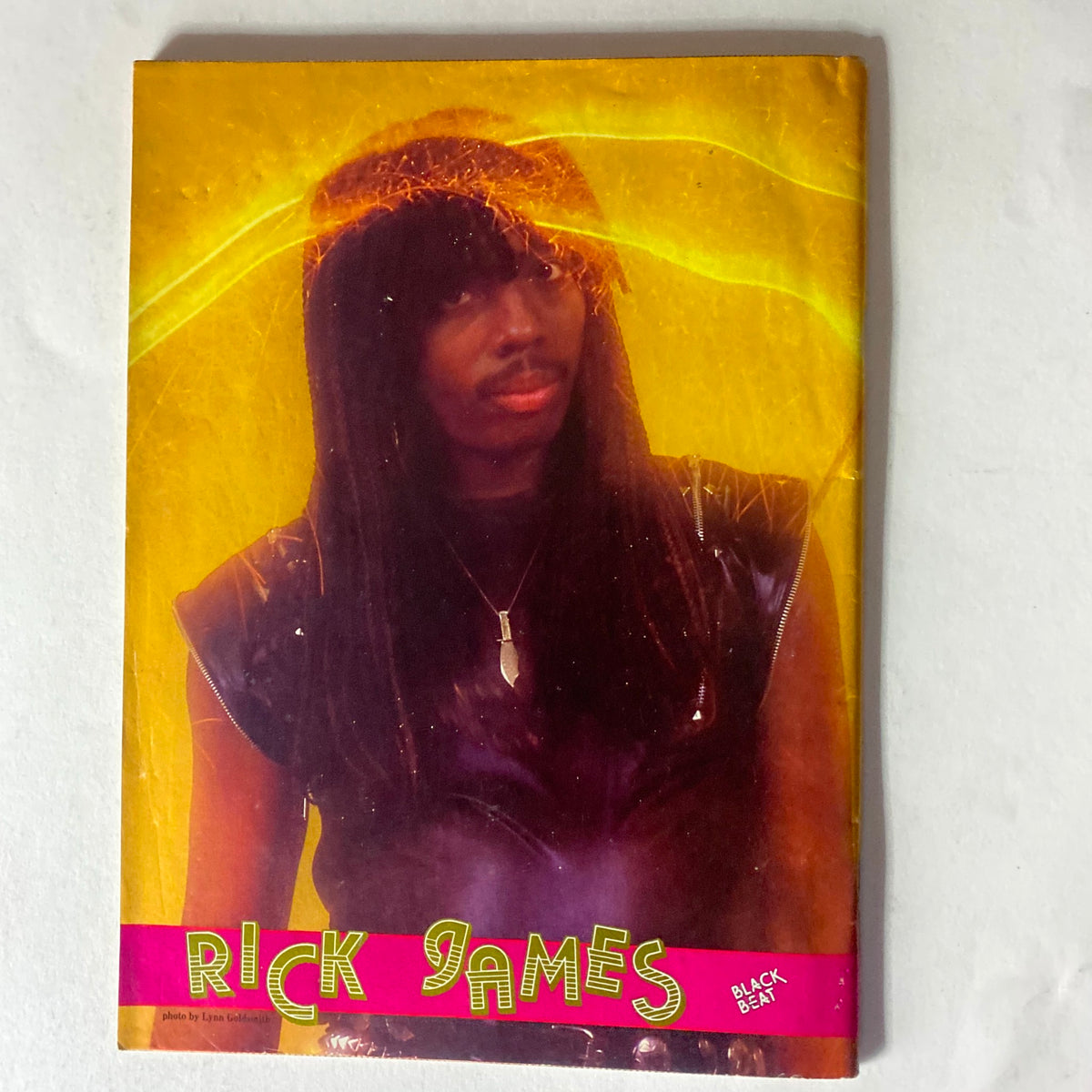 Cover of VTG Black Beat Magazine December 1983 featuring Rick James, highlighting the nostalgic style and music influence from the early ’80s.