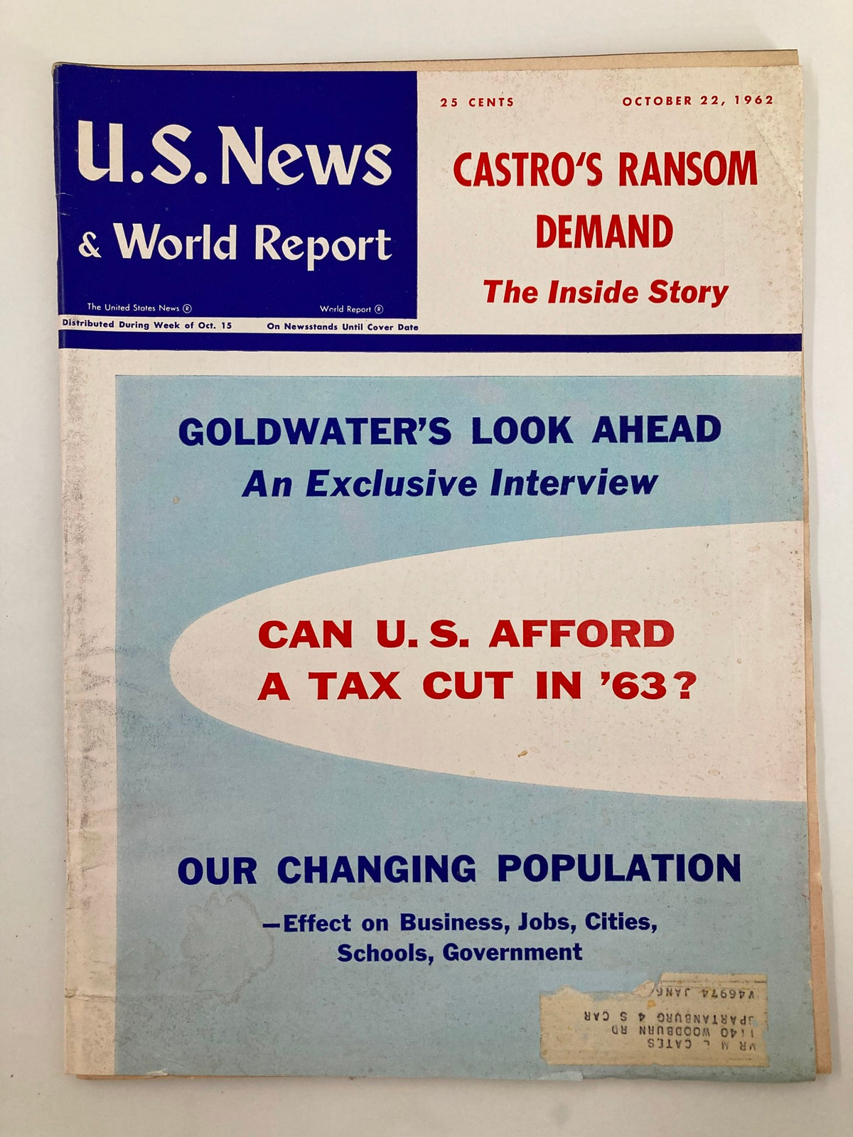 1962 US News Magazine: Castro's Ransom Demand