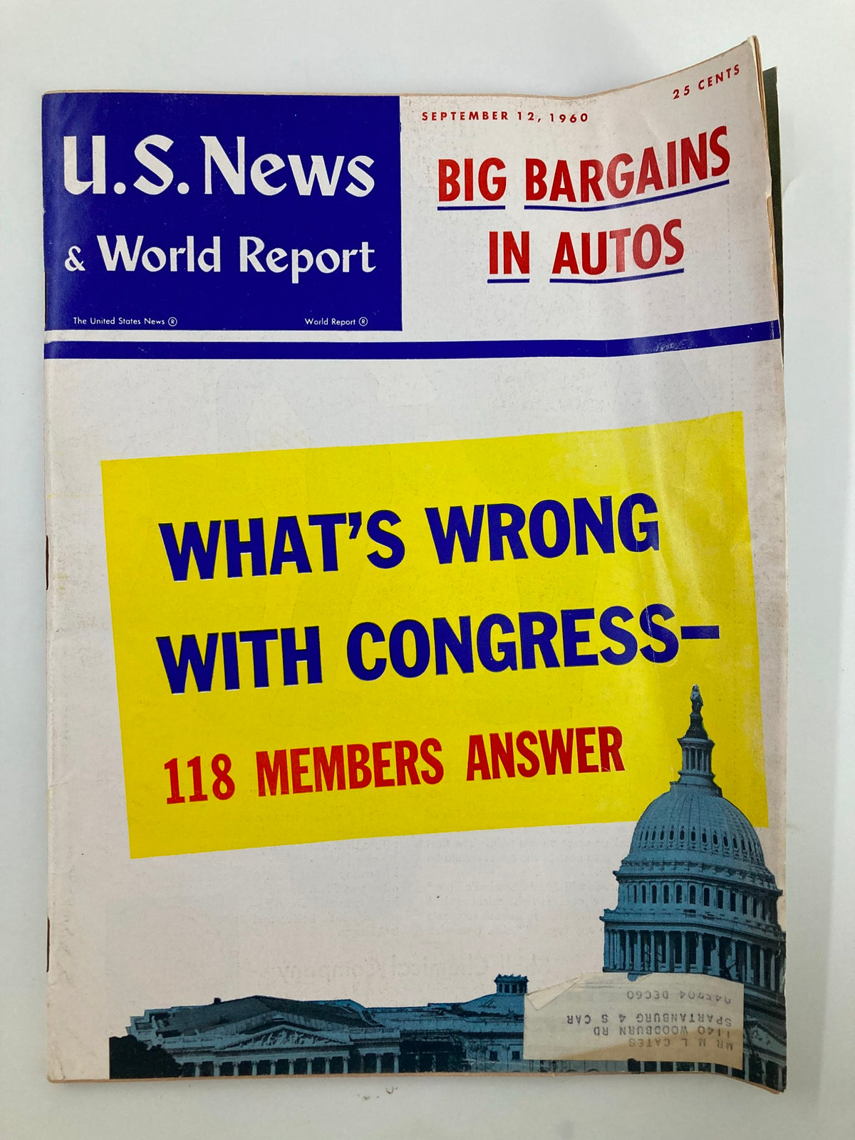 1960 US News Magazine: What's Wrong with Congress