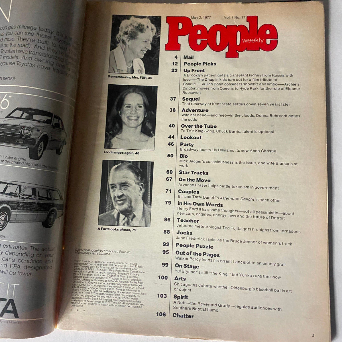Vintage People Weekly Magazine May 2 1977 Bianca Jagger No Label