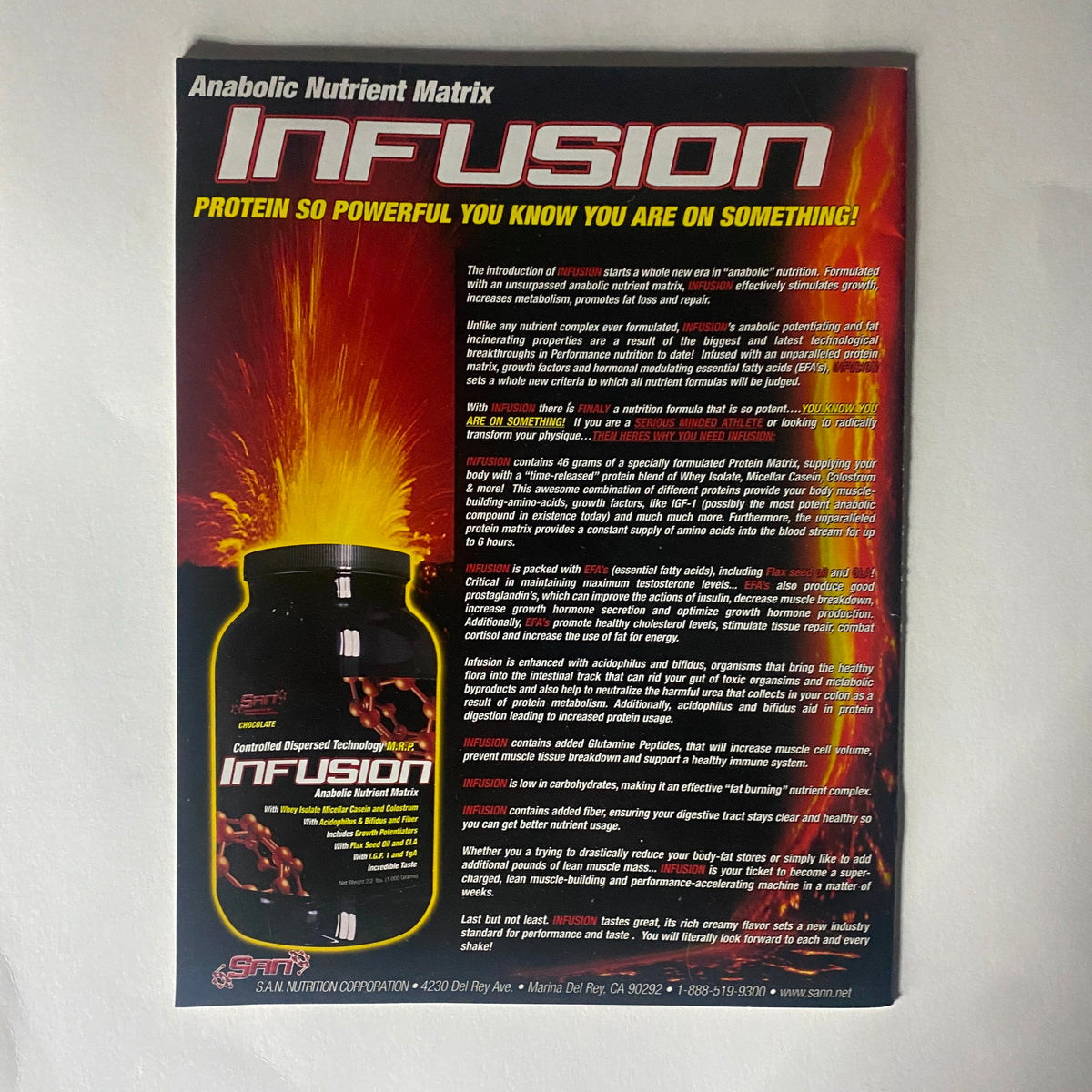 Pumped Magazine Anabolic Cell Volumizing Technology VG No Label back cover showcasing Infusion anabolic nutrient matrix with a bold design emphasizing powerful protein benefits.