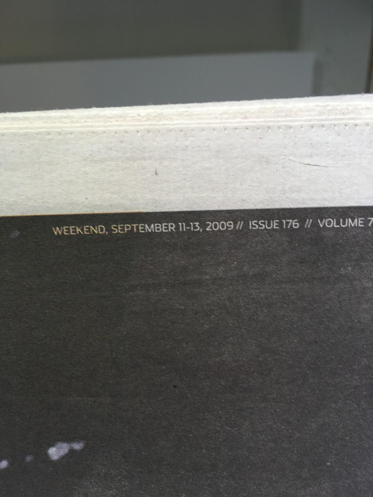 Close-up of the date and issue number from 'Am New York: September 11-13 2009, A Tribute Worthy of a King' displayed in a newspaper format.