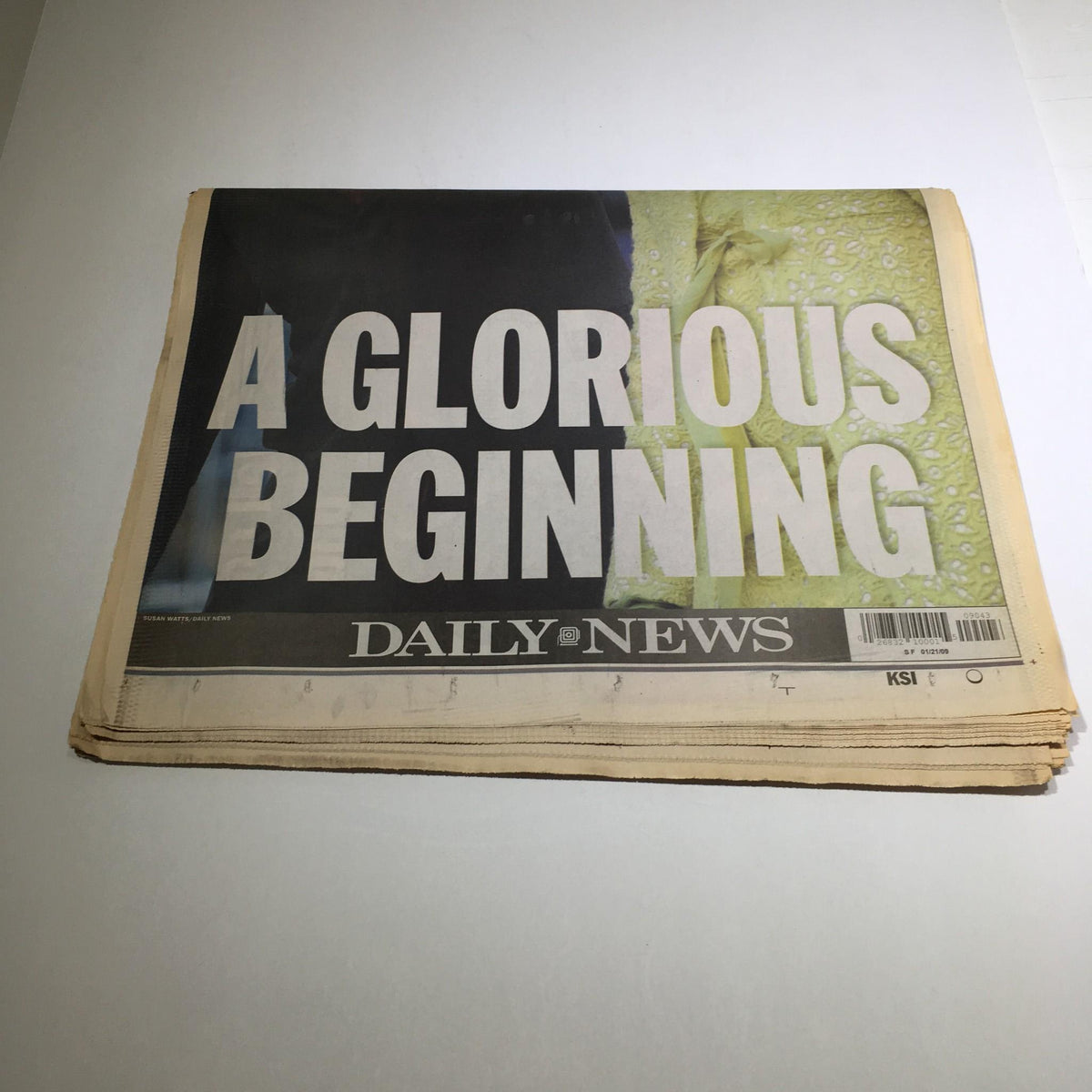 New York Daily News: Jan 21 2009, A Glorious Beginning - Headline page showcasing 'A Glorious Beginning'.