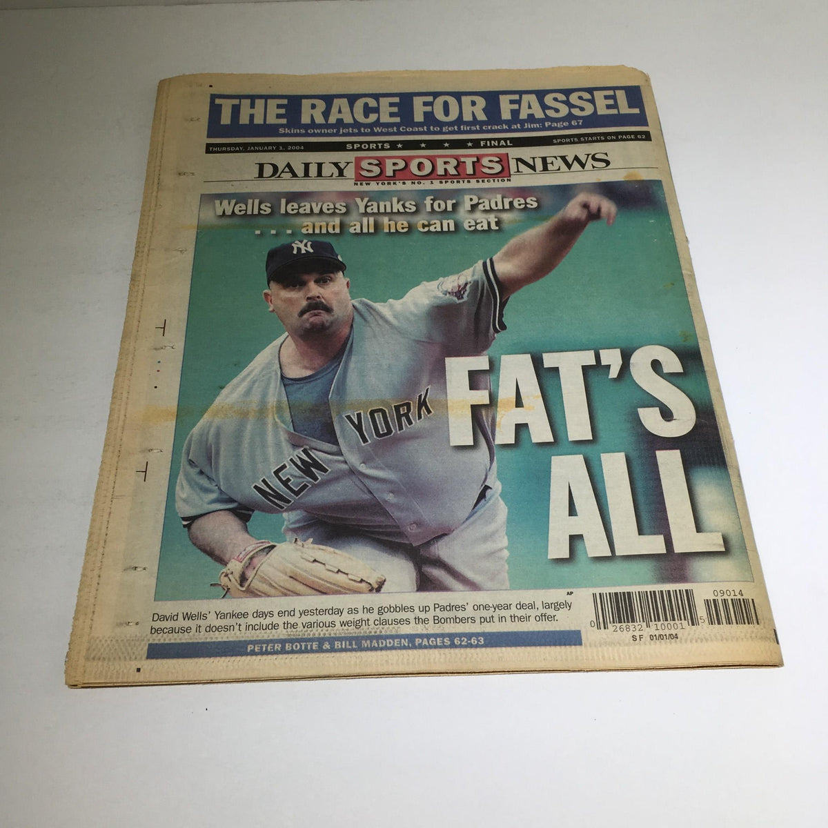 Another edition of the Daily News titled 'Fat's All', showing a different sports feature, demonstrating the variety of news covered by the publication.