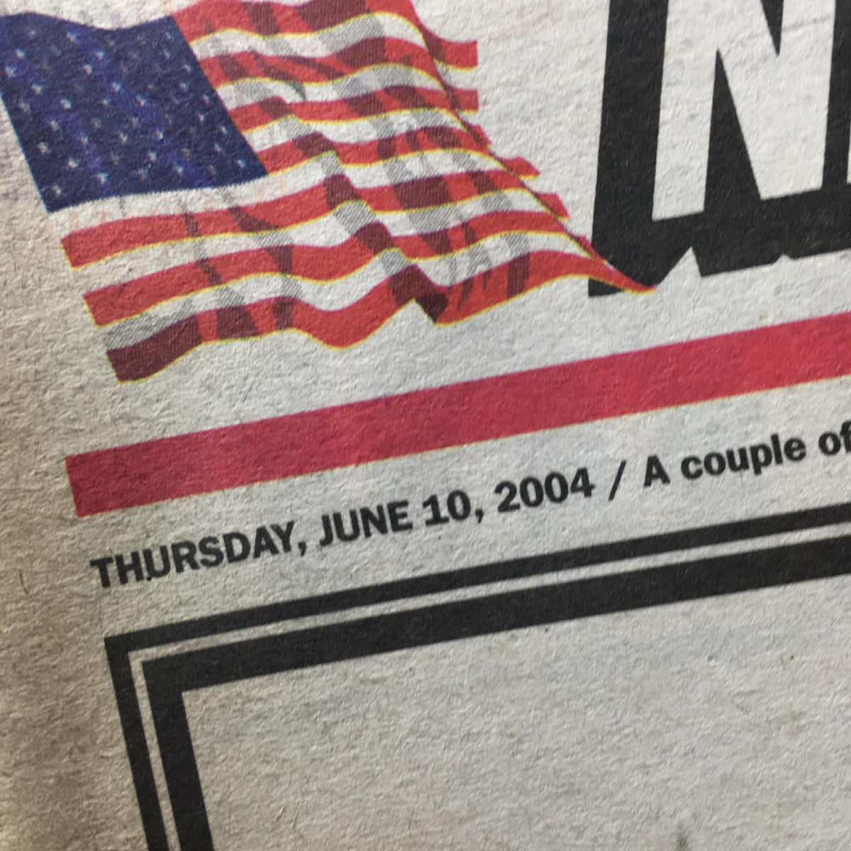New York Post dated Thursday, June 10, 2004, displaying an American flag graphic, marking President Reagan's final return.